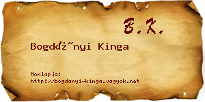 Bogdányi Kinga névjegykártya